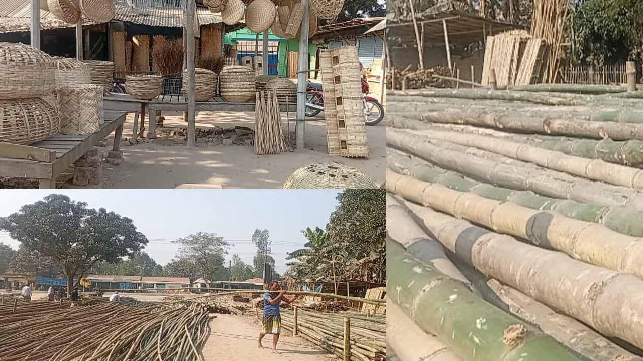 বীরগঞ্জে বাঁশের কাজে কদর কমেছে, হারিয়ে যাচ্ছে গ্রামীণ ঐতিহ্য