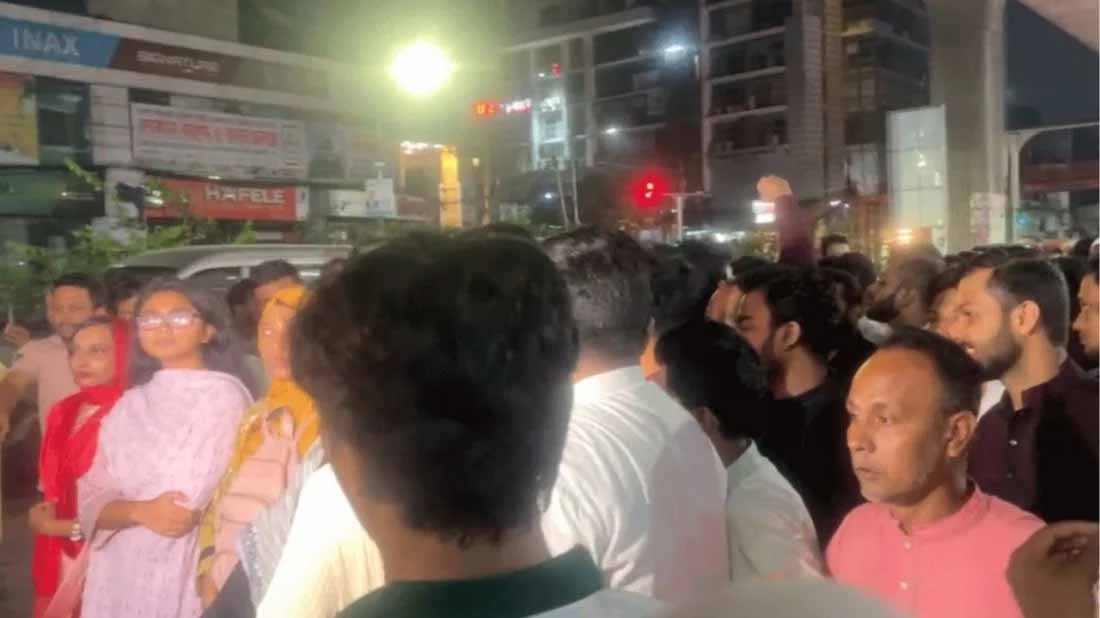 নুরের ওপর হামলার প্রতিবাদে এনসিপির বিক্ষোভ