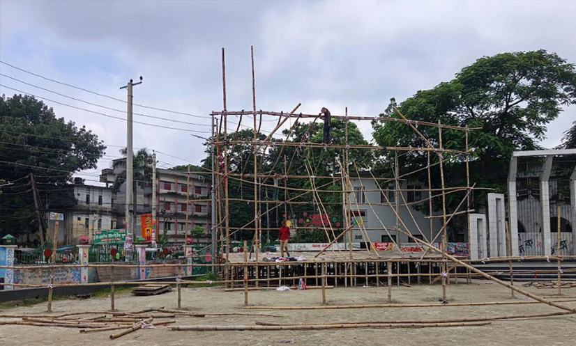 ময়মনসিংহে এনসিপির মঞ্চ প্রস্তুত, নিরাপত্তায় ৩৫০ পুলিশ
