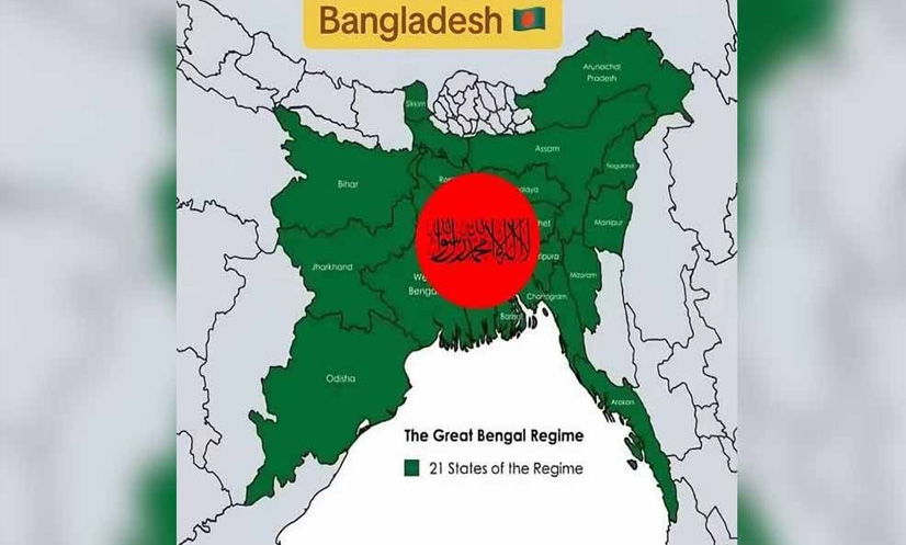 গ্রেটার বাংলাদেশ’ মানচিত্র নিয়ে উদ্বিগ্ন ভারত