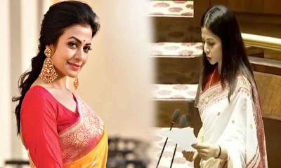 পার্লামেন্টে বাংলায় শপথ নিলেন কোয়েল মল্লিক