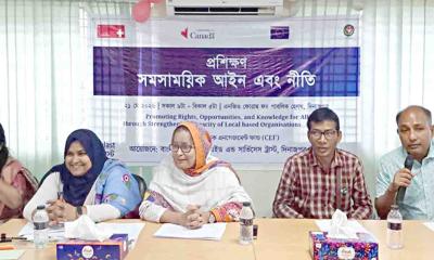 দিনাজপুরে ব্লাস্টের উদ্যোগে সমসাময়িক আইন বিষয়ক প্রশিক্ষণ