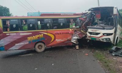 রং সাইডে এসে বাসের ধাক্কা, ফরিদপুরে ৩ প্রাণহানি
