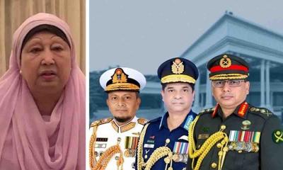 খালেদা জিয়াকে দেখতে এভারকেয়ার হাসপাতালে তিন বাহিনী প্রধান