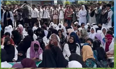 রাজধানীর সাতরাস্তার মোড়ে অবরোধ