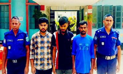চিরিরবন্দরে মাদকসহ ৩ জন আটক
