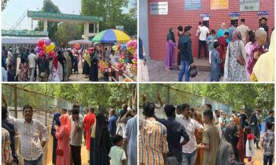 ঈদের দ্বিতীয় দিনে জাতীয় চিড়িয়াখানায় দর্শনার্থীদের উপচে পড়া ভিড়