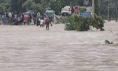 সুনামগঞ্জে পাহাড়ি ঢলে নিম্নাঞ্চল প্লাবিত