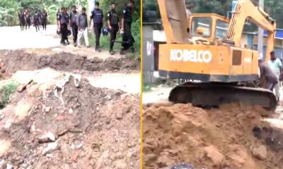জঙ্গল সলিমপুরে র‍্যাব ক্যাম্পে হামলা, রাস্তা কেটে প্রতিবন্ধকতা