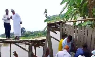 নীলফামারীতে কাঠের সেতু পরিদর্শনে গিয়ে দুর্ঘটনার মুখে এমপি আব্দুস সাত্তার