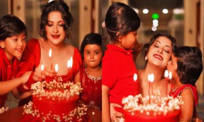 পরীমণির জন্মদিনের আনন্দঘন সূচনা: দুই সন্তানকে নিয়ে কাটলেন কেক