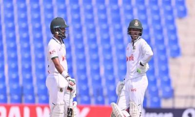 বাংলাদেশ ক্রিকেট দলের ব্যাটিং বিপর্যয় ৪ রানের ব্যবধানে ৩ উইকেট পতন