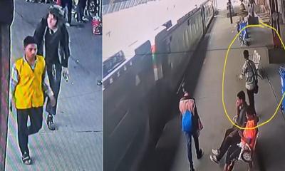জার্মান পর্যটকের মালামাল চুরি নাটোর স্টেশনের সিসিটিভি দেখে শনাক্ত এক যুবক