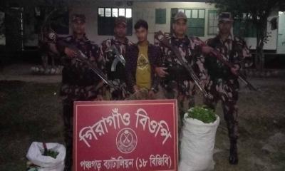 কাঁচা চা পাতা চোরাই পথে আনার সময় আটোয়ারীতে আটক-১