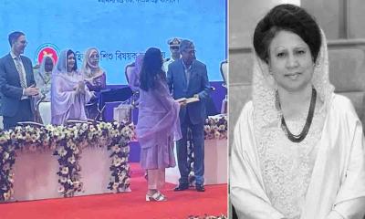 রাষ্ট্রপতির হাত থেকে দাদির পুরস্কার নিলেন জাইমা