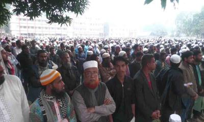 শেরপুরে জামায়াত নেতার জানাজায় মানুষের ঢল