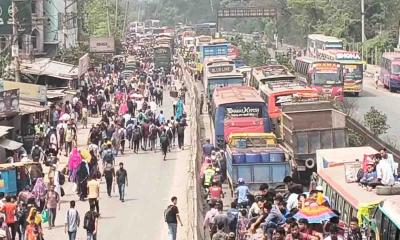গাজীপুর মহাসড়কে তীব্র যানজট, ভোগান্তিতে যাত্রীরা