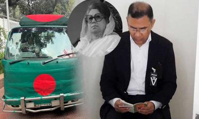 বাসায় নিথর দেহে মা খালেদা জিয়া, পাশে বসে দোয়া পড়ছেন ছেলে