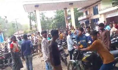 পেট্রোল পাম্পে পুলিশ সদস্যের ওপর হামলা
