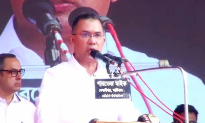 সিলেটের জনসভায় ভোট চাইলেন তারেক রহমান