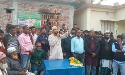 বিরলের রাজারামপুর ইউনিয়নে ধানের শীষের প্রার্থী পিনাকের গণসংযোগ ও পথসভা