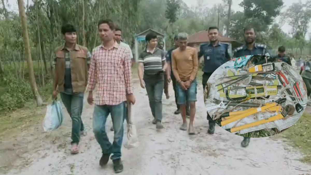 পঞ্চগড়ে আন্তঃজেলা ডাকাতদলের ১০ সদস্য আটক, অস্ত্র জব্দ