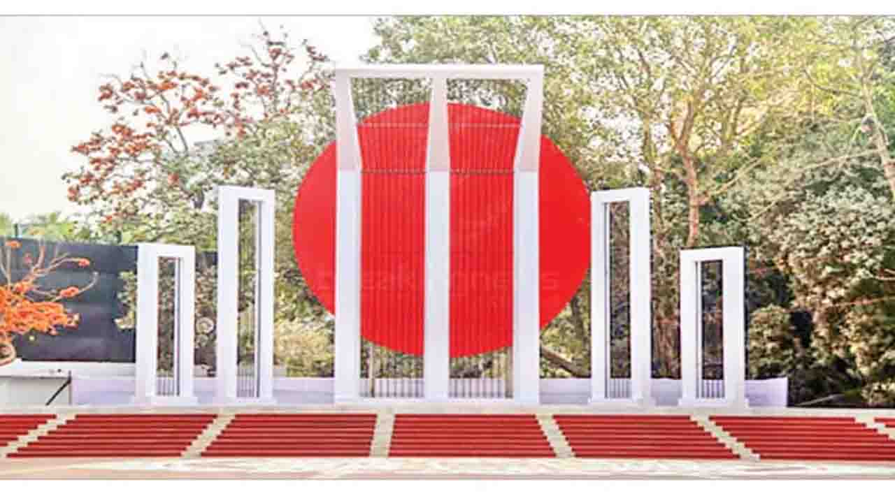 ভাষা শহীদদের পুষ্পার্ঘ্য নিতে প্রস্তুত শহীদ মিনার
