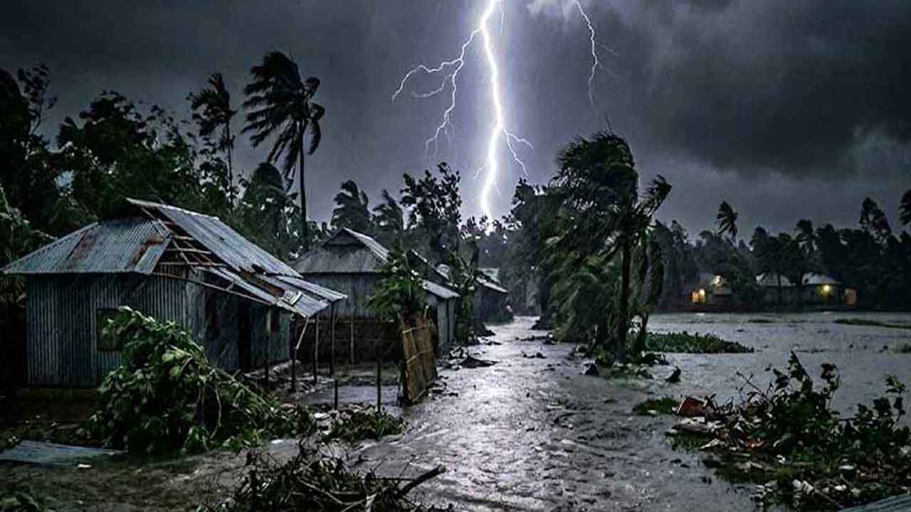 রাতে দেশের দুই জেলায় ৬০ কিমি বেগে ঝড়ের আভাস