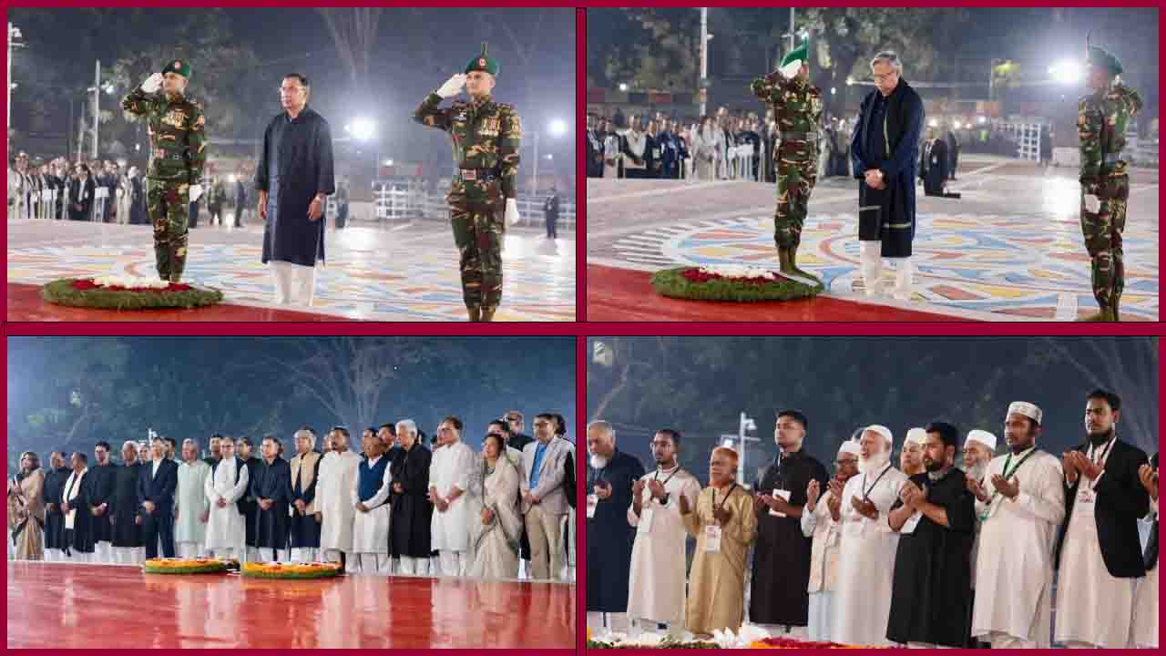 ভাষাশহীদদের শ্রদ্ধায় সিক্ত কেন্দ্রীয় শহীদ মিনার