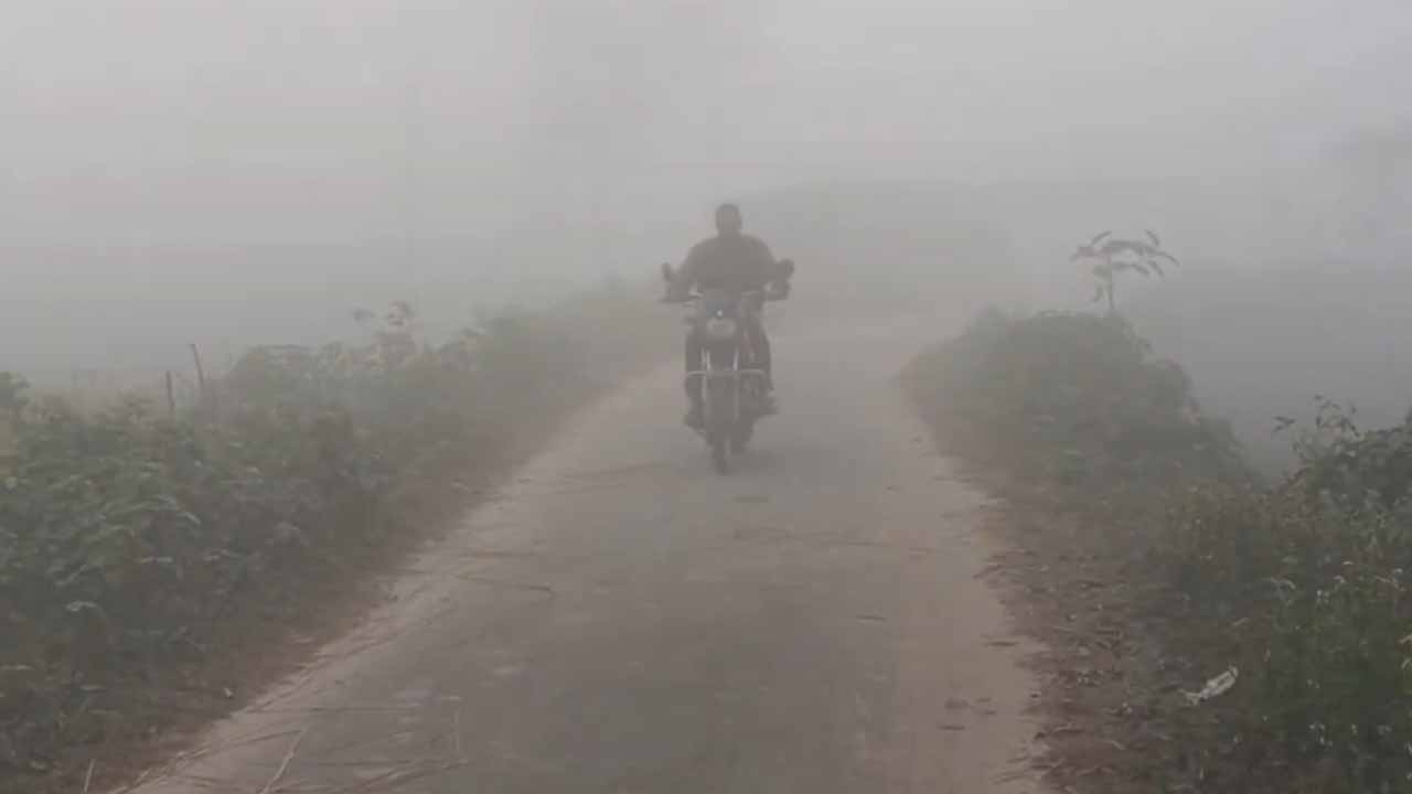 পঞ্চগড়ে অতি ঘন কুয়াশায় ঢেকে গেছে চারপাশ, বেড়েছে শীতের তীব্রতা