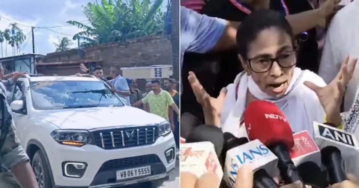 সাবেক মুখ্যমন্ত্রী মমতা বন্দ্যোপাধ্যায়ের গাড়িতে হামলা