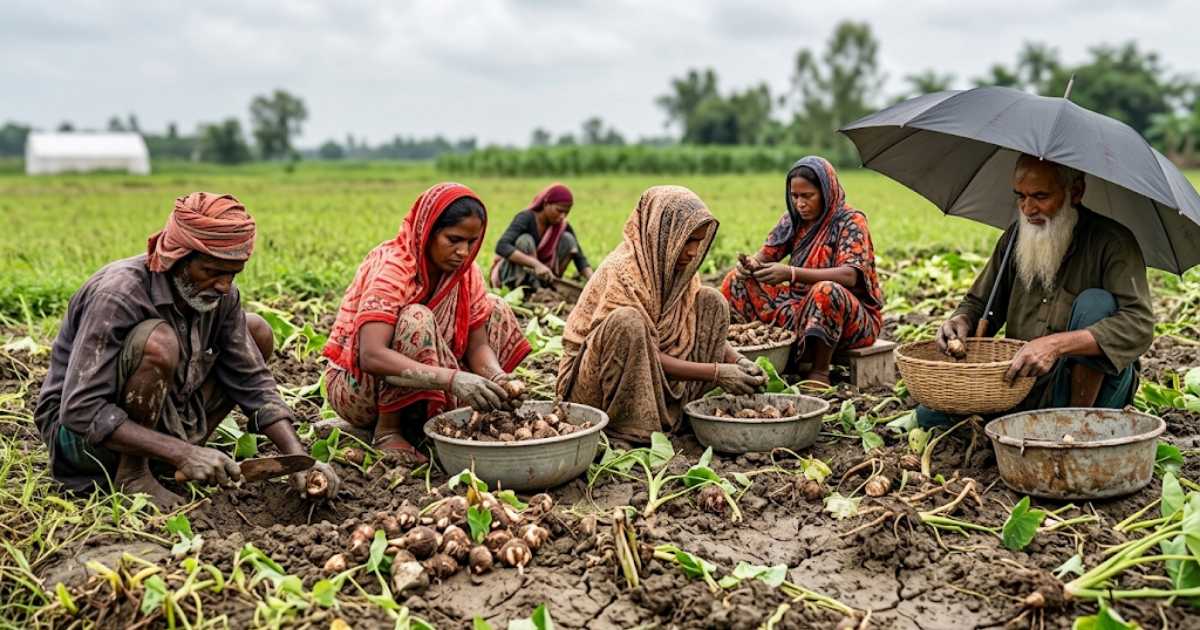 শার্শায় মুখিকচু চাষে কৃষকের বাজিমাত