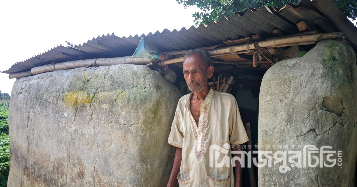 বীরগঞ্জে ৬ ফুটের ঘরে মানবেতর জীবন বৃদ্ধ গনি মিয়ার