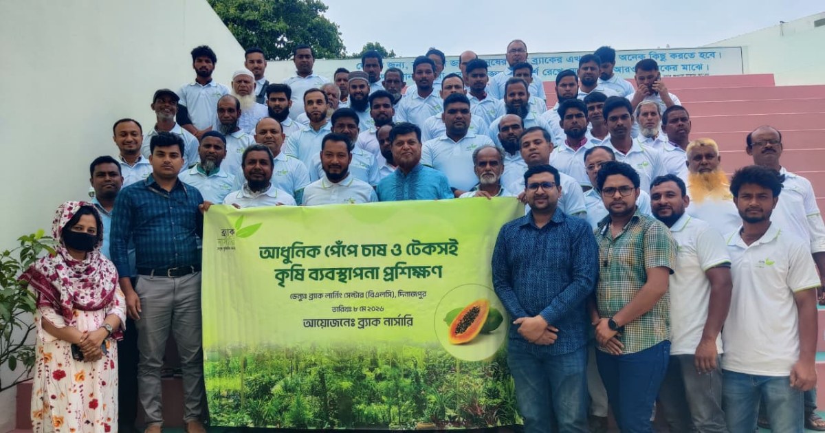 আধুনিক পদ্ধতিতে ব্র্যাক নার্সারির পেঁপে চাষ প্রশিক্ষণ সম্পন্ন