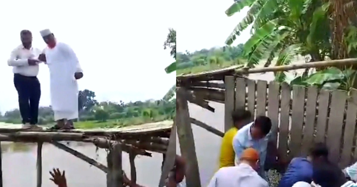 নীলফামারীতে কাঠের সেতু পরিদর্শনে গিয়ে দুর্ঘটনার মুখে এমপি আব্দুস সাত্তার