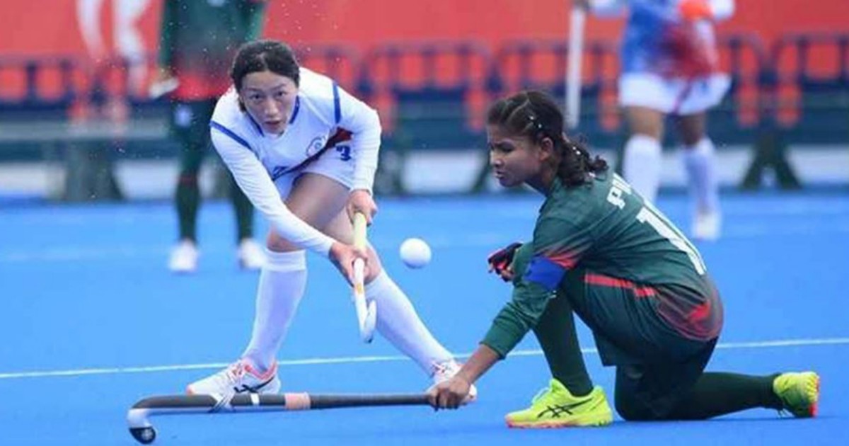 নারী হকিতে এগিয়ে থেকেও চাইনিজ তাইপের কাছে হার