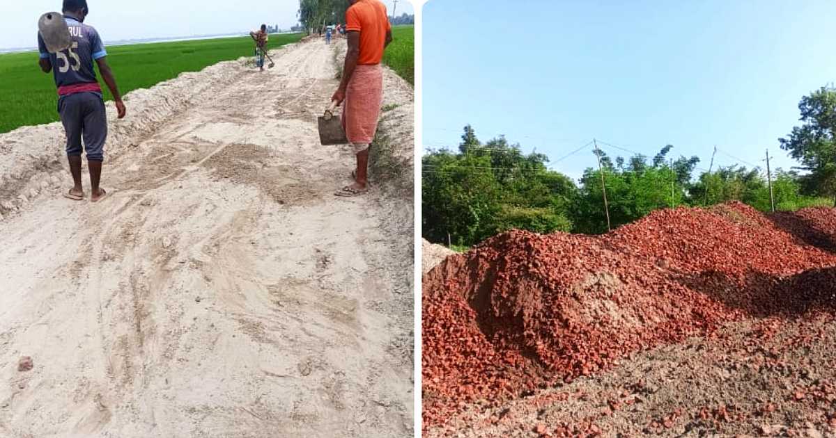 ডিমলায় সড়ক নির্মাণে অনিয়মের অভিযোগ