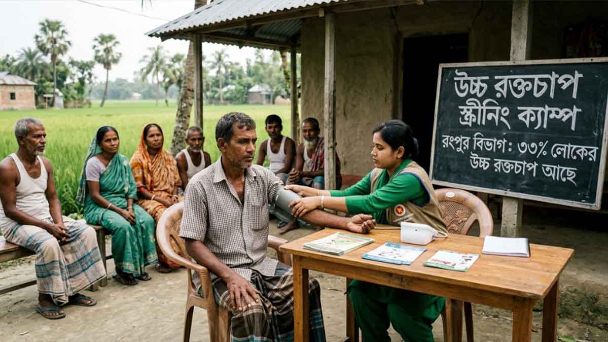 রংপুর বিভাগে ৩৩ শতাংশ মানুষ উচ্চ রক্তচাপে ভুগছেন