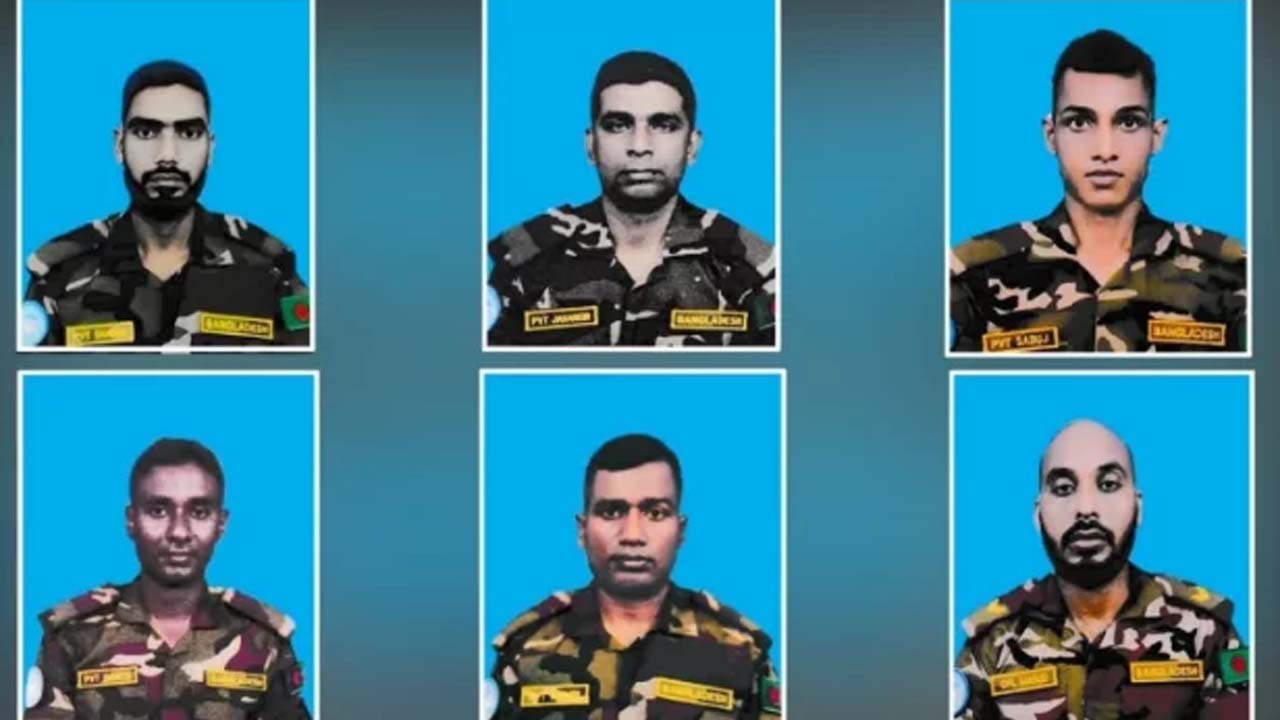 সুদানে নিহত ৬ সেনার জানাজা অনুষ্ঠিত