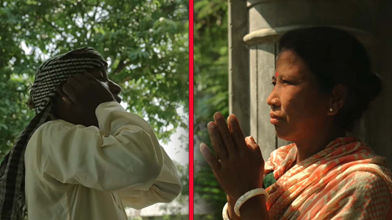 মন্দির ও মসজিদ এক উঠানে দেয়ালের এপাশে পূজা ওপাশে নামাজ