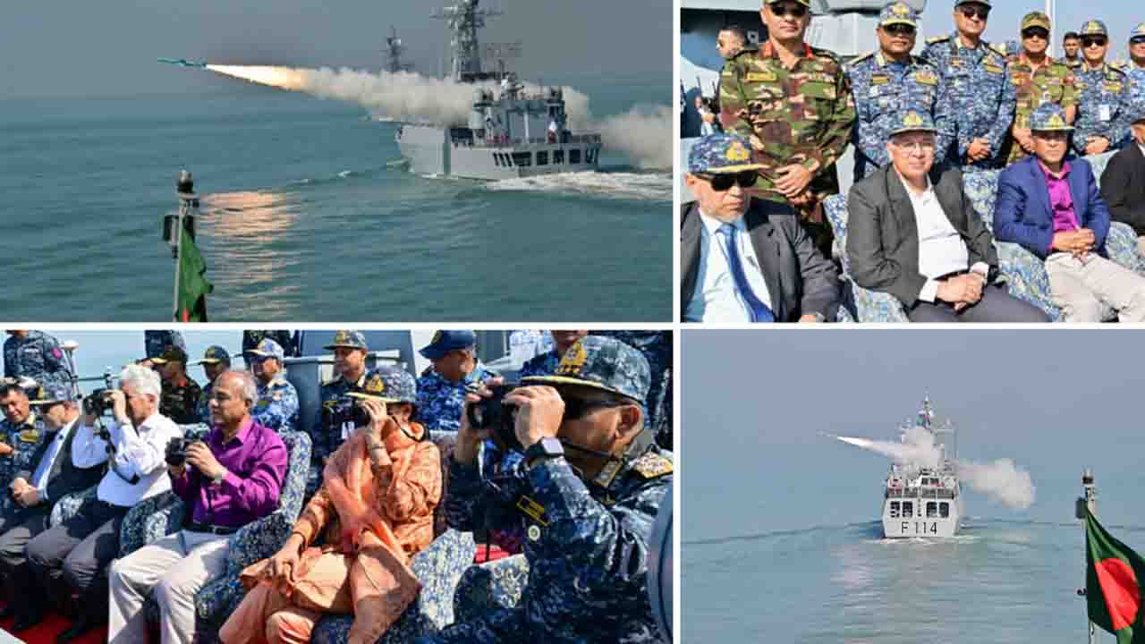 ক্ষেপণাস্ত্র উৎক্ষেপণের মধ্য দিয়ে নৌবাহিনীর  বাৎসরিক মহড়া সমাপ্ত