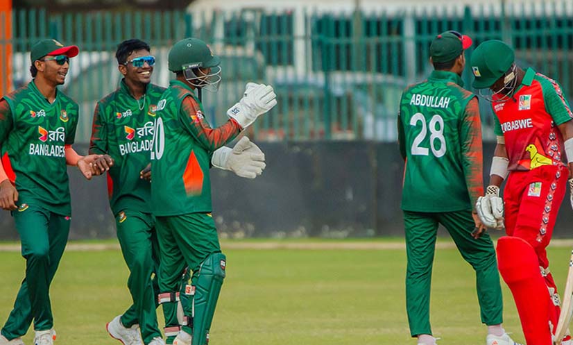 জিম্বাবুয়ের বিপক্ষে বড় জয়ে শীর্ষে বাংলাদেশ