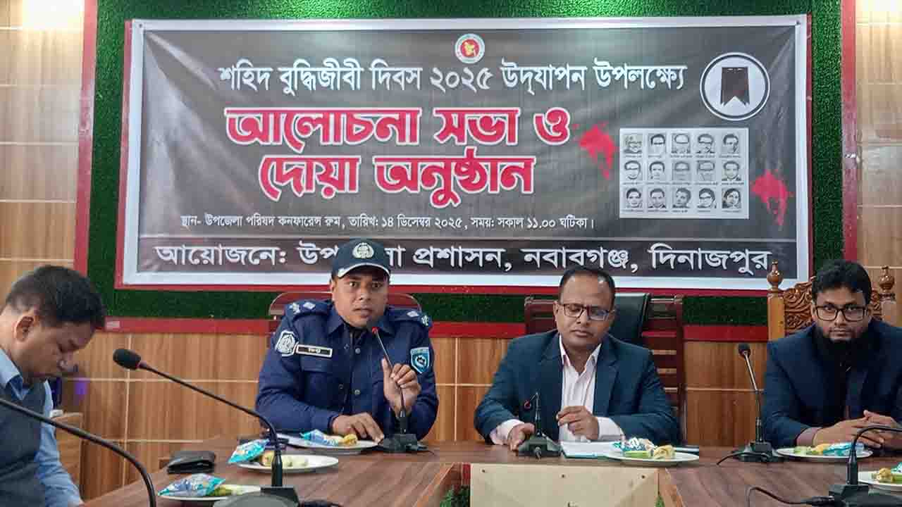 নবাবগঞ্জে শহীদ বুদ্ধিজীবী দিবস উপলক্ষে আলোচনা সভা